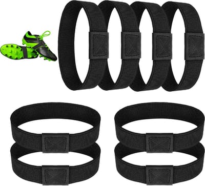 Dailygoods- Veters Fixeerband - Verstelbare Elastische Veters - 8 Stuks - Nylon - Zwart - 8,5 cm x 2 cm - Veterhouder