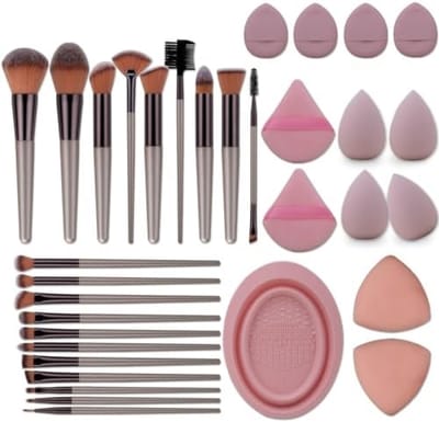 PromoHome Complete Make-up Borstel Set - 33 Delig Professioneel Gereedschap met Reisopbergtas