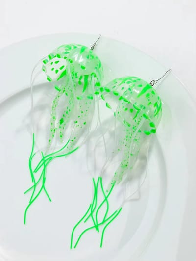 Kwallen - Jellyfish Oorbellen Groen