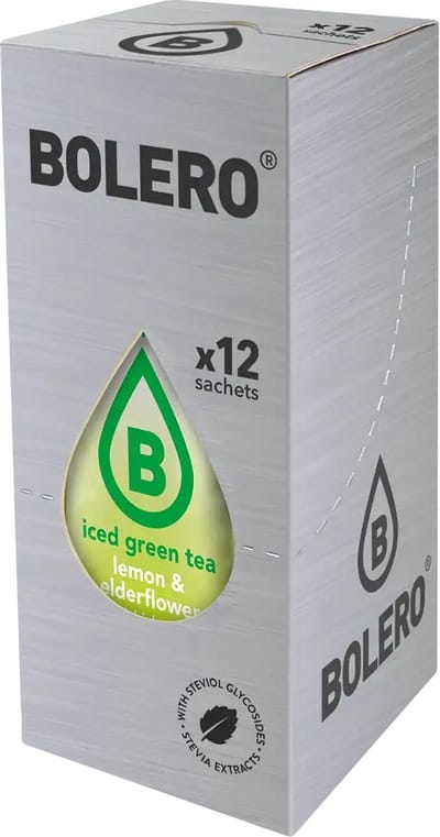 Bolero Iced Green Tea (12x8g) Lemon & Elderflower - Intra- & Post-Workout - Intra-Workout