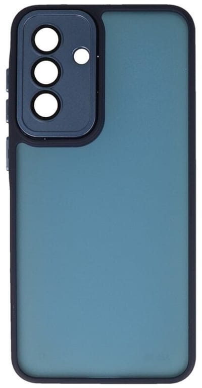 Hoesje Geschikt voor Samsung Galaxy A35 - Mat-Transparent met Camera Beschermer Case - Blauw