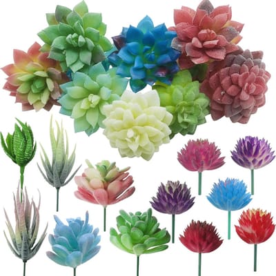 20 Stuks Kunstmatige Succulenten Assortiment in Diverse Kleuren voor Thuisdecoratie, Indoor Tuin en DIY Projecten