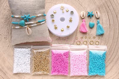 Zelf sieraden maken kralen pakket - Armbandjes - 2mm kraal - Goud, roze, turquoise - DIY