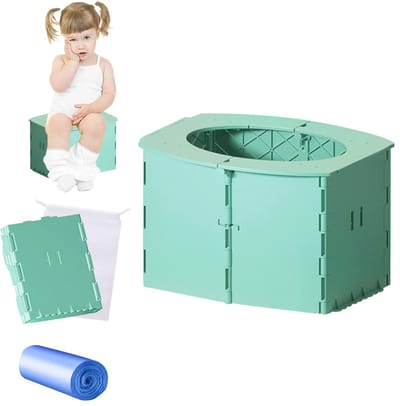 JGS Premium - Opvouwbaar potje voor kinderen onderweg - Reizen draagbaar toilet - Babywc-potje - Groen