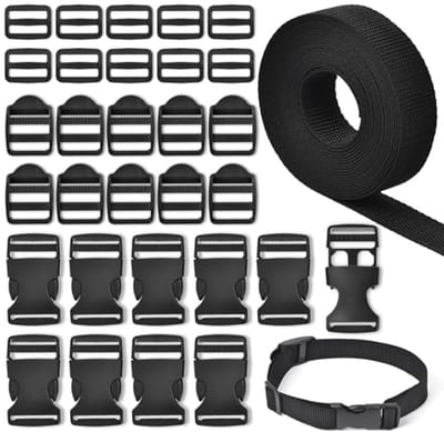 Verstelbare Nylon Gordelband met Kunststof Gespen voor Honden en Katten - Doe-Het-Zelf Accessoires (5 m, 30 mm)