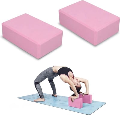 Yoga Blok 2 stuks - Lichtgewicht - High Density Foam - Roze - Oefening Pilates Meditatie .