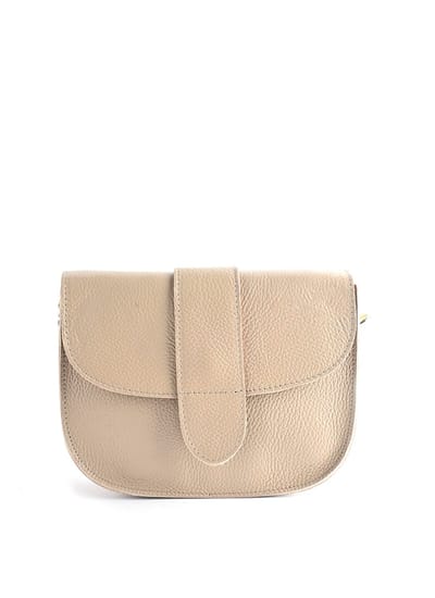 Giuliano lederen schoudertas Elsin - Made in Italy - Dames - Taupe