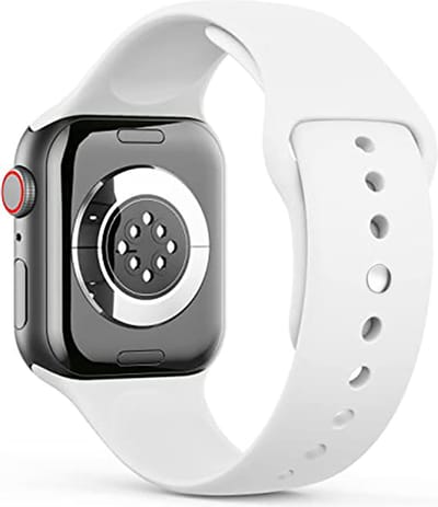 Stravo Siliconen Sportbandje – Zacht & Waterproof Horlogeband – Geschikt voor Apple Watch 42mm (Series 11/10), 41mm (Series 9/8/7), 40mm (Series 6/5/4/SE 1/2/3), 38mm (Series 3/2/1) – maat S/M – Wit