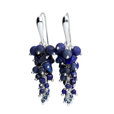 Bela Donaco Oorbellen Wrap Wire Blue Jeans - Lapis Lazuli