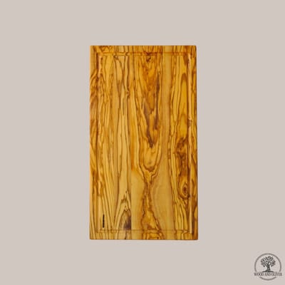 Wood and Olives - Olijfhouten Plank met Sapgeul - Handgemaakt - 24x43 cm