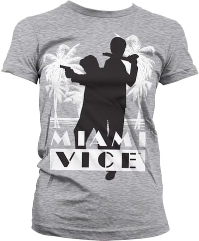 Miami Vice Silhuettes Girly T-shirt dames, heather-grijs