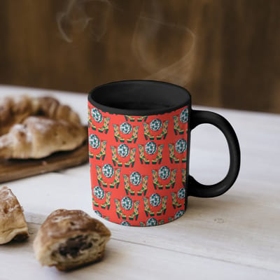 Magische Mok - Foto op Warmte Mokken - Koffiemok - Retro - Disco - Laarzen - Rood - Multi - Magic Mok - Beker - 350 ML - Theemok
