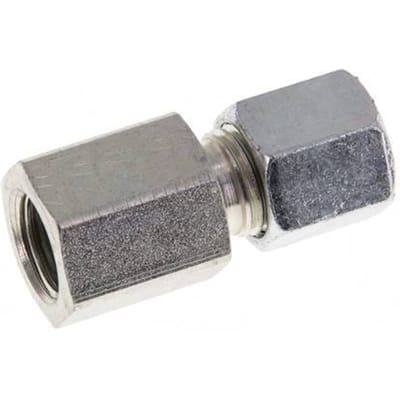 G 1/4'' x 6S Verzinkt Stalen Rechte Snijring Koppeling 630 Bar DIN 2353