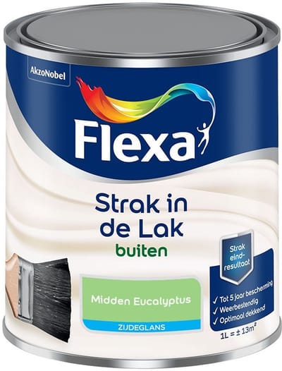 Flexa - Strak In De Lak Buitenlak Zijdeglans - Midden Eucalyptus - Mengverf - 1 L