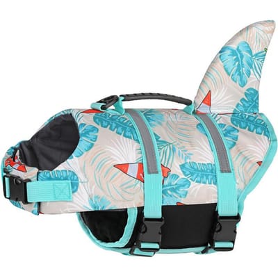 Reddingsvest Voor Honden Super Drijfvermogen Zeemeermin Haai Hondenzwemvest Voor Kleine Grote Honden Reflecterend Veilig Puppy Zwempak Met Handvat (as the picture,XS Chest 30-42cm)