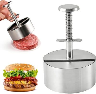 Verstelbare Hamburgerpers van RVS met 200 Bladen en Antiaanbaklaag voor Perfecte Burgers en Groenten BBQ