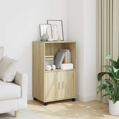 vidaXL - Rolkast - 55x40x91 - cm - bewerkt - hout - sonoma - eikenkleurig
