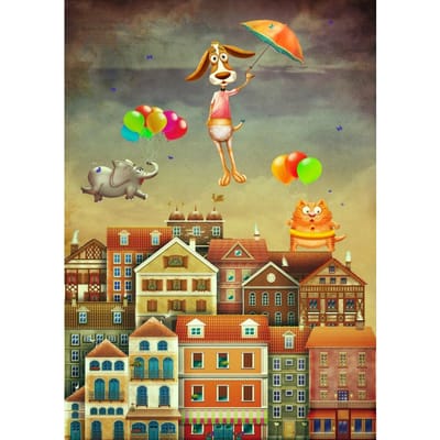 Enjoy Puzzle legpuzzel Above the City - 1000 stukjes kleurrijk.