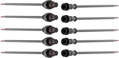 Waterdichte 3-Pin Connectoren voor LED Strips met 17 AWG Verlengkabel - 5 Paar Pluggen voor Betrouwbare Verbindingen