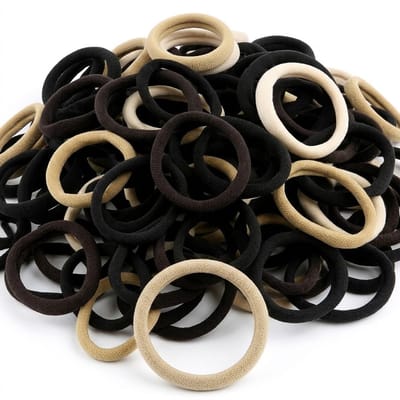 Set van 100 koffie kleur haar elastiekjes – elastische haar accessoires voor dames – zachte en rekbare haarelastiekjes zonder metalen delen – coffee multikleur