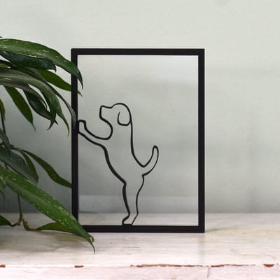 Houten Lijstje - Floating Frames - Speelse hond