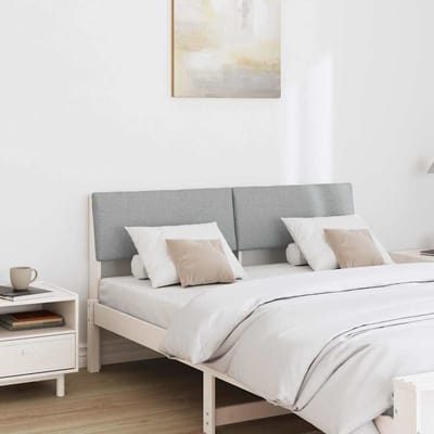vidaXL - Gestoffeerd - hoofdbord - Lichtgrijs - 160 - cm - Massief - grenenhout