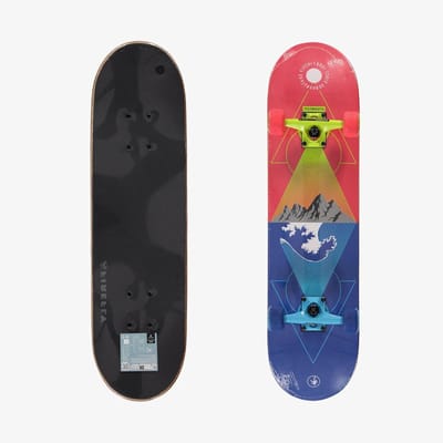 Skateboard - Skateboard - Outdoor sport - Ergonomisch ontwerp - Eén maat - Blauw rood geel
