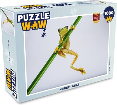 Puzzel Kikker - Gras - Legpuzzel - Puzzel 1000 stukjes volwassenen
