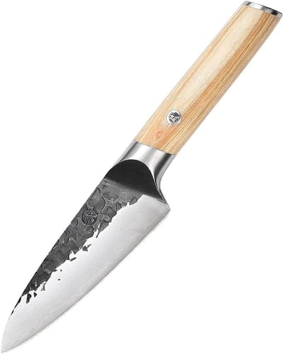 Hoogwaardige Japanse Schilmes van 11 cm, Handgemaakt uit Koolstofstaal met Pakkahouten Handvat, Ideaal voor Groenten en Fruit