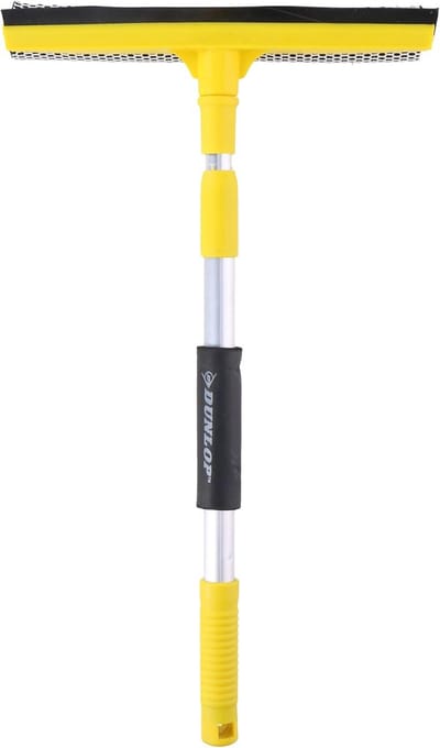 Telescopische raamdouche met handvat - 43-68 cm - trekker/spons - geel
