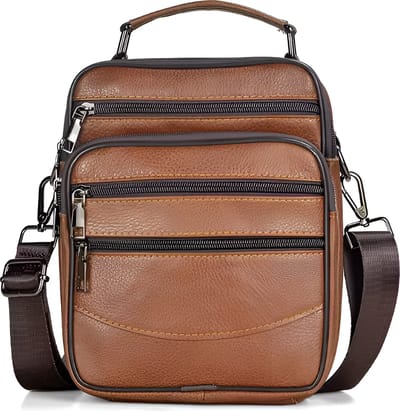 WoYoW® - Heren Lederen Schoudertas - Koerierstassen - Handtassen - Echt Lederen - Tablet - Crossbody - Office - Bruin