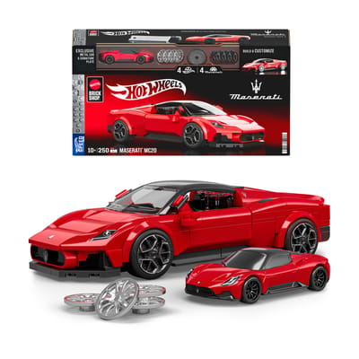 Mattel Brick Shop Hot Wheels Speed Serie - Maserati MC20 - Bouwspeelgoed - 250 Onderdelen
