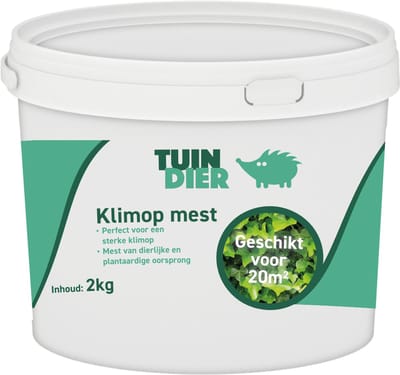 Klimop mest | Klimop voeding | 100% natuurlijk | In handige bewaaremmer | 2.000 gram | 2 kilogram | TUIN-DIER