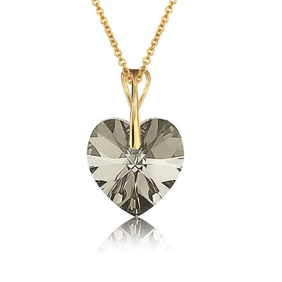 Montebello Ketting Pim HZ110 - Swarovski Hart - 925 Zilver Verguld - Ø14mm - 50cm