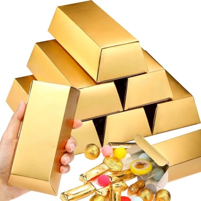 Dailygoods- Goudstaafjes 20 stuks - Snoeptrommel - Geschenkdoos - Verjaardagsfeesten - Piratenmotto's - Creatief inpakken - Snoepdoos