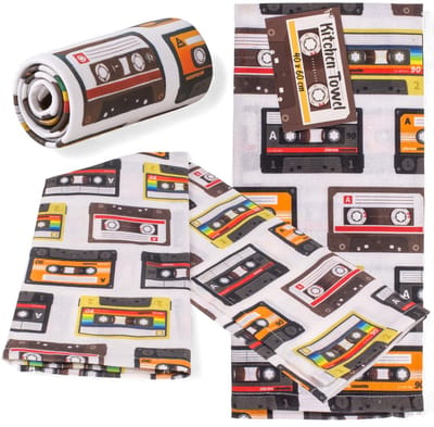 LIVIA HOME- Theedoek 100% Katoen - Retro Design - Vintage Keukenhanddoek - Absorberend - Wasbaar - 40 x 60 cm