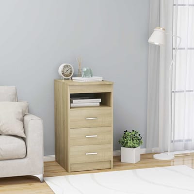 vidaXL - Ladekast - 40x50x76 - cm - bewerkt - hout - sonoma - eikenkleurig