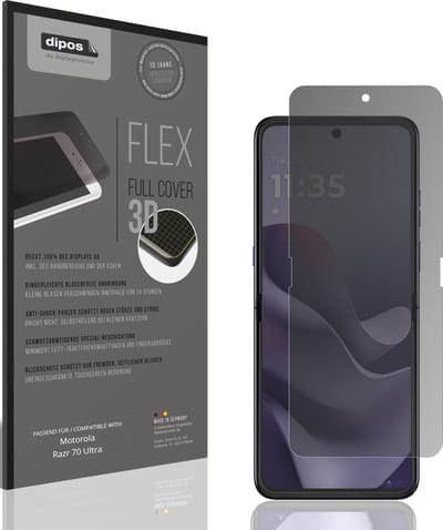 dipos FLEX – Matte Privacy Screenprotector geschikt voor Motorola Razr 70 Ultra Innenseite | Volledige Schermbescherming | Case-Friendly