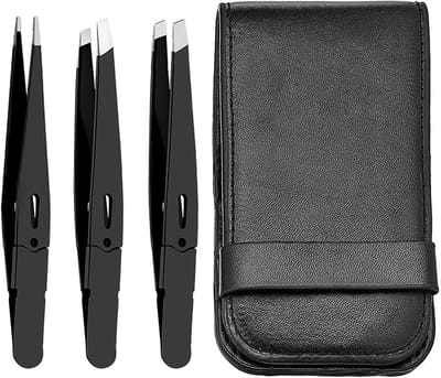 Pincet Set - Beauty Tools - Gezichtsverzorging - Drie Verschillende Vormen - 3 stuks - Zwart