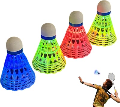 LED Shuttlecock - Lichtgevende Bal - Nacht Sport - Duurzaam Nylon Materiaal - 23 x 6.5 cm - Kleurrijk