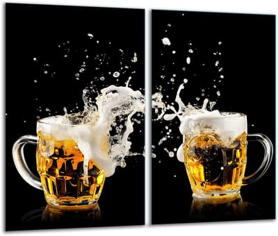 TMK ArtDeko - Snijplank Glas - 2x 30x52cm - Inductie - Kleurrijk