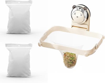 2-in-1 Afvalfilter voor de Keuken, Vouwbare Afvoerfilter met Zuignap en 100 Mesh Compartimenten, Voorkom Ophoping van Afval in de Gootsteen