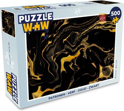 Puzzel Patronen - Verf - Goud - Zwart - Legpuzzel - Puzzel 500 stukjes