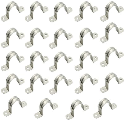 Dailygoods- Pijpklem 25mm - 24 Stuks - U-vormige Beugel - Roestvrij