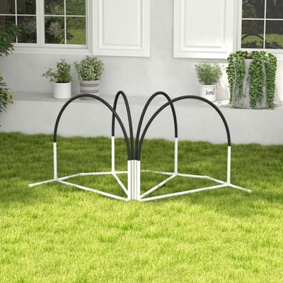 MEUNIQ Honden agility set 4-delig 89 x 69 x 99 cm met horden, Oxford draagtas en 4 grondpennen, kunststof trainingsset voor coördinatie en behendigheid, wit zwart