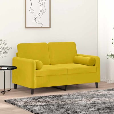 vidaXL - Sierkussens - 2 - st - 15x50 - cm - fluweel - geel