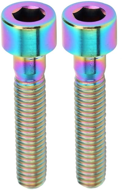 Dailygoods- Fietsspindelschroeven 2 stuks M6x30 mm - Lichtgewicht - Herbruikbaar - Titaniumlegering - Corrosiebestendig - Geschikt voor mountainbike/racefiets - Fietsstuurschroeven