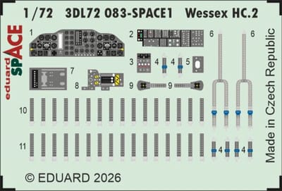 Eduard Modelbouwdecoratie - 3DL72083 Sp - Accessoires voor Wessex HC.2 - Photo-etch