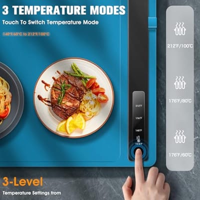 Elektrische warmhoudplaat - Opvouwbare voedselwarmer met instelbare temperaturen