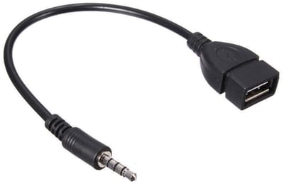 EXCITAT Kabeladapter - USB-audio-interface - 3,5 mm AUX-audiostekker naar USB A-aansluiting - Auto-audioadapter - Geschikt voor auto-audio, auto-gps, cd, dvd-audio - Jack naar USB - Zwart